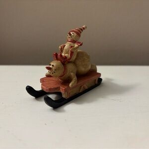 Sledding Snowmen Figurine (NWT)